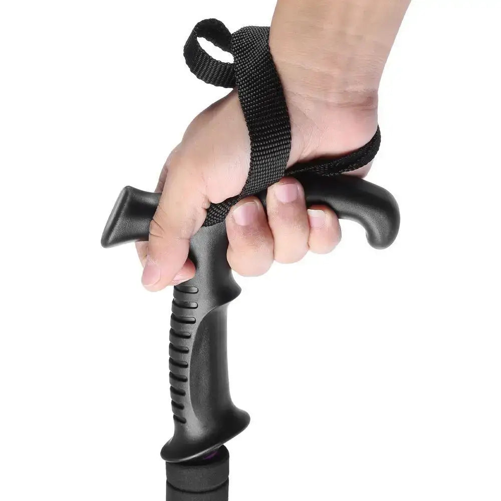 Ergonomic handle grip for a walking stick or trekking pole.