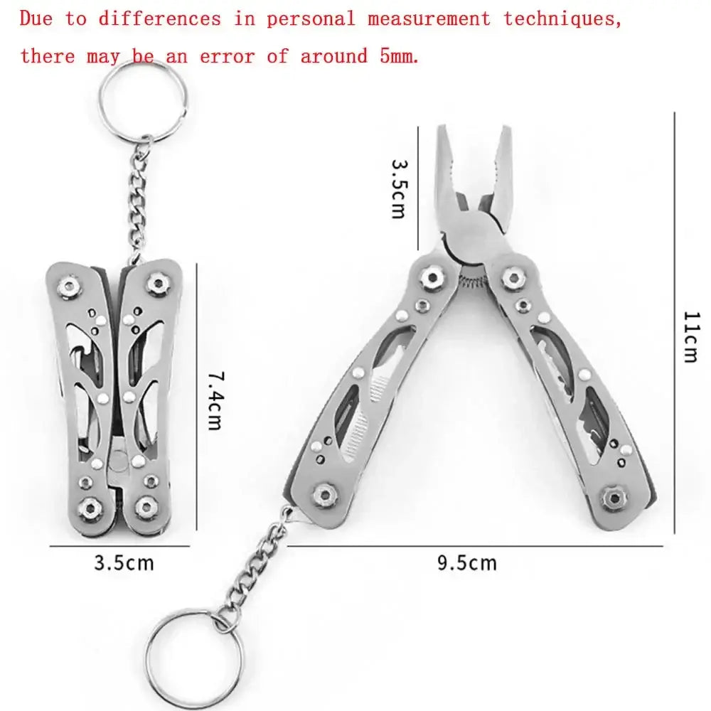 Multi-tool pliers with a keychain attachment.