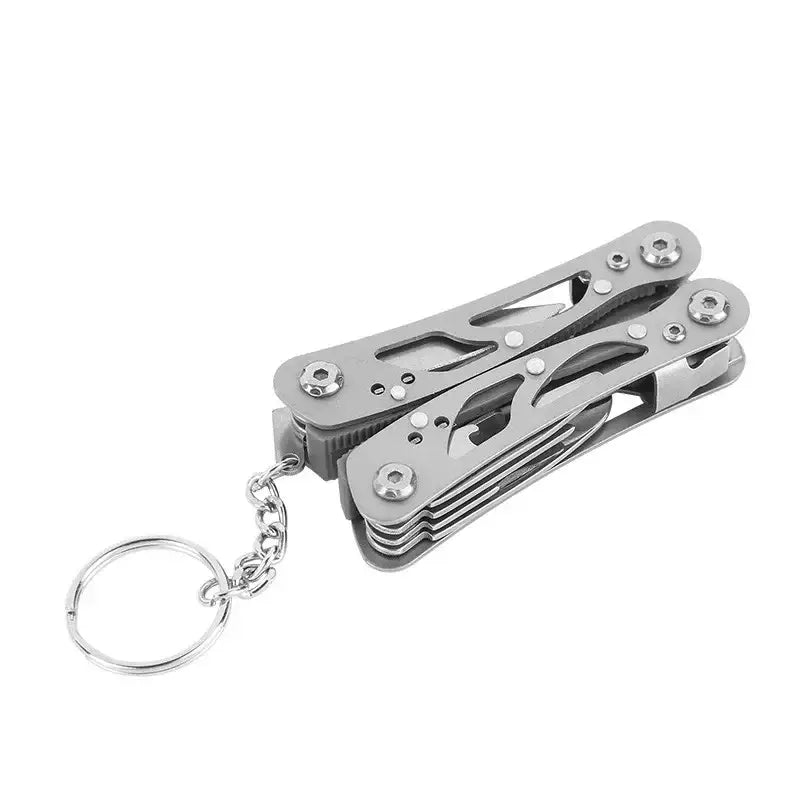 Folding multi-tool with keychain attachment.