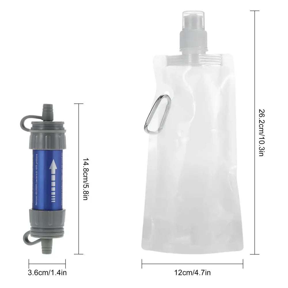 Collapsible water bottle with a spray nozzle attachment.