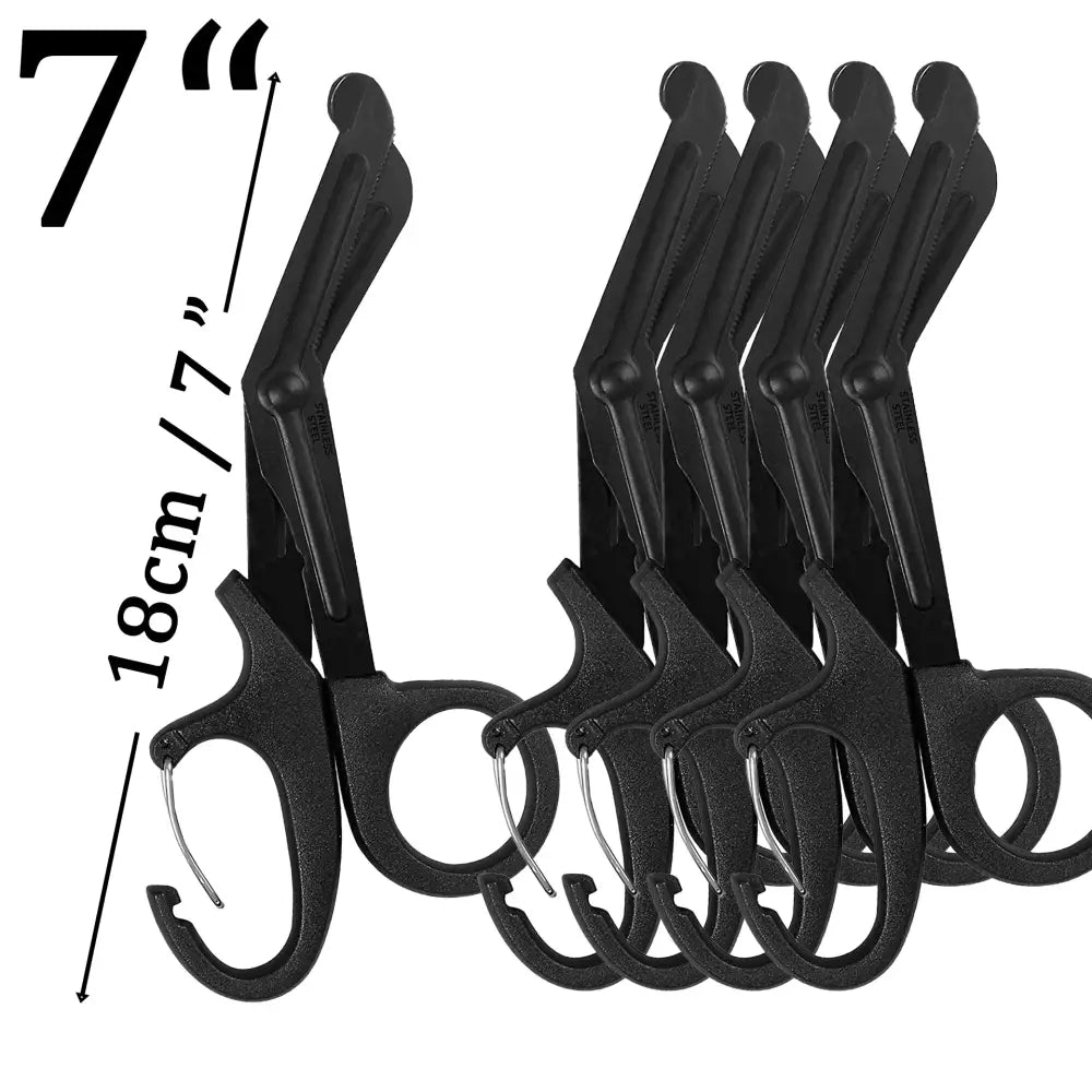 Set of black plastic clothespins or clips with curved handles.