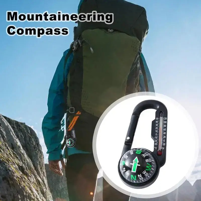 Carabiner-style compass designed for mountaineering.