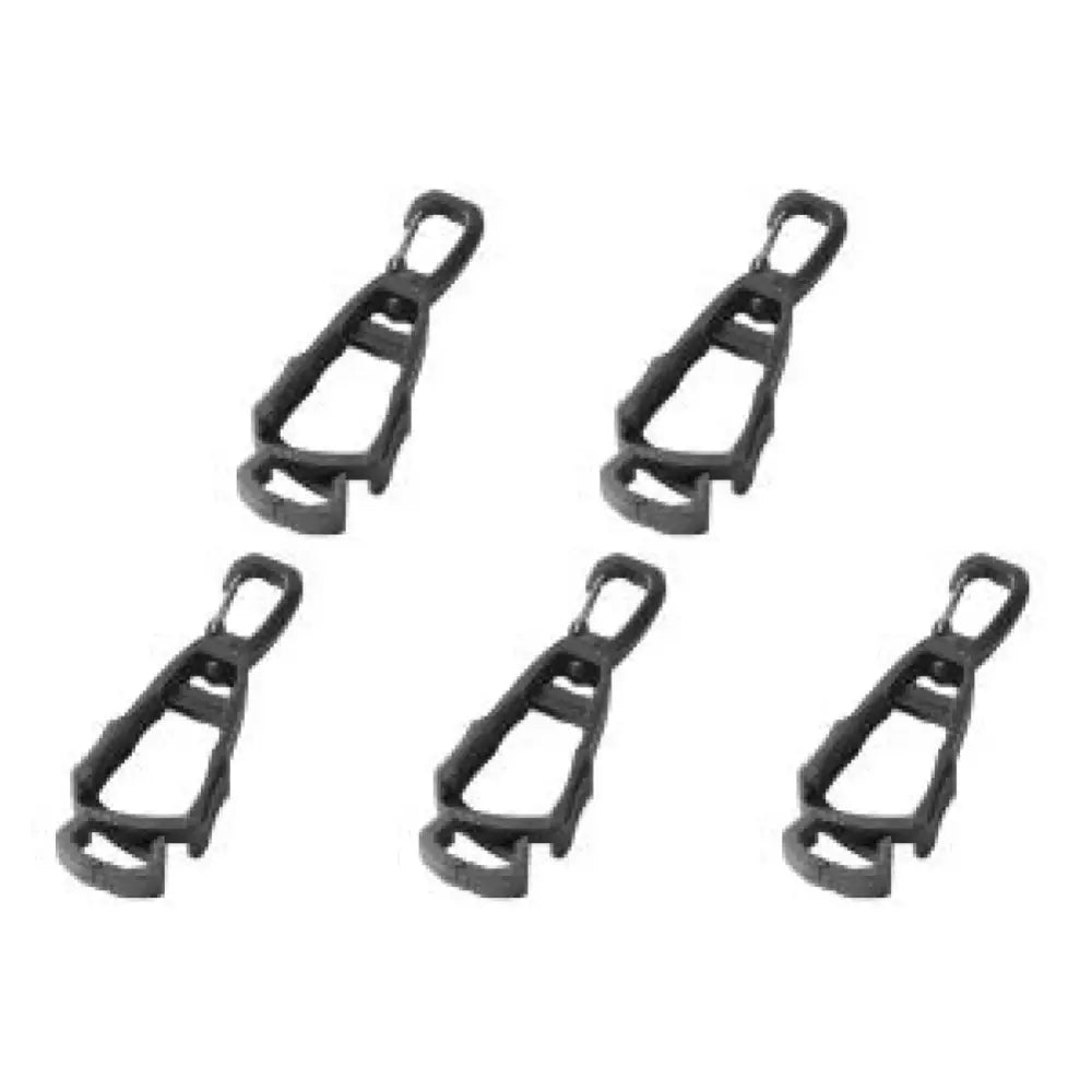 Zipper pulls or slider attachments for zippers, shown in a set of five.