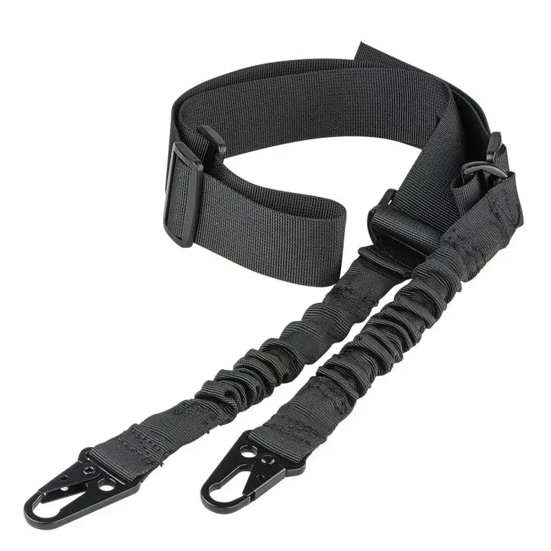 Black tactical sling with adjustable straps and attachment clips.