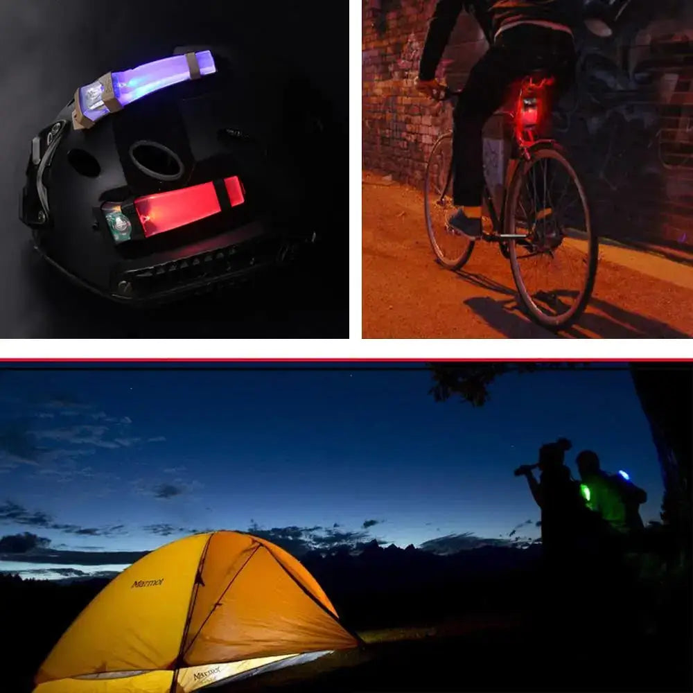 LED safety lights for outdoor activities like cycling and camping.