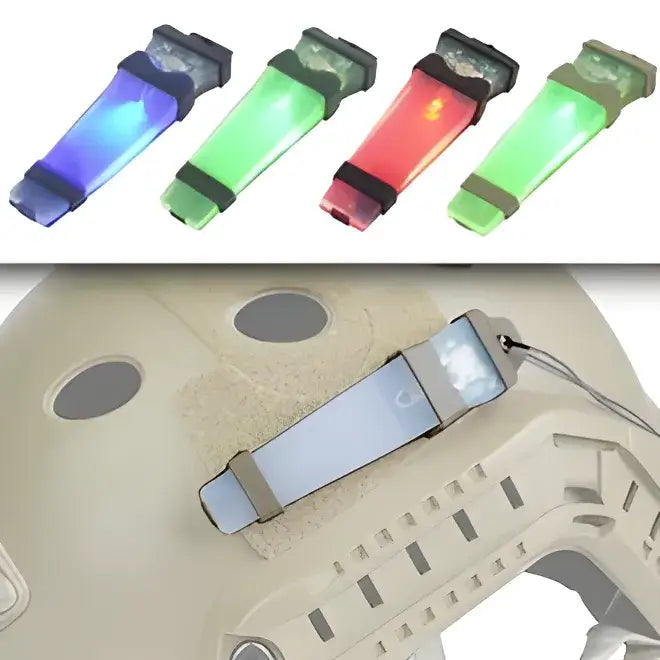 LED safety lights that can be attached to gear or clothing.