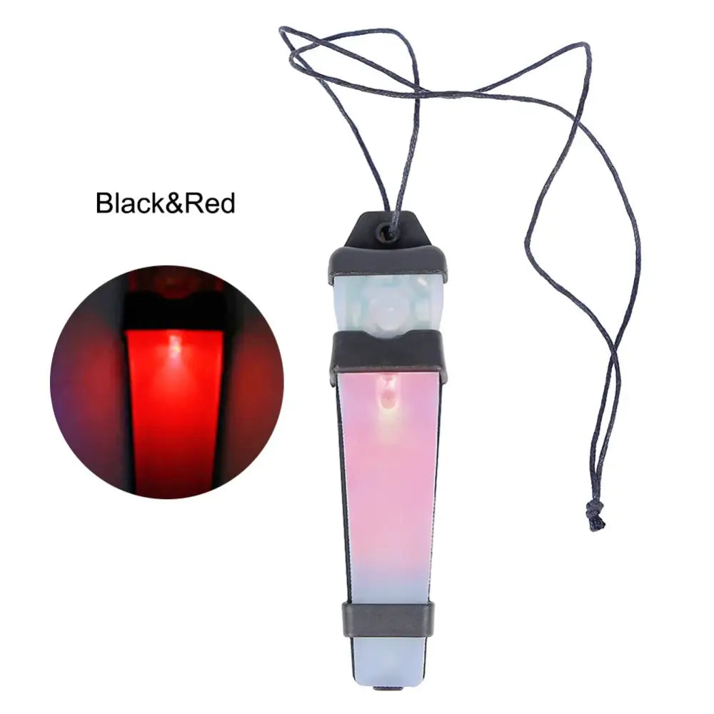 Portable LED lantern with a black cord and color-changing light capability.