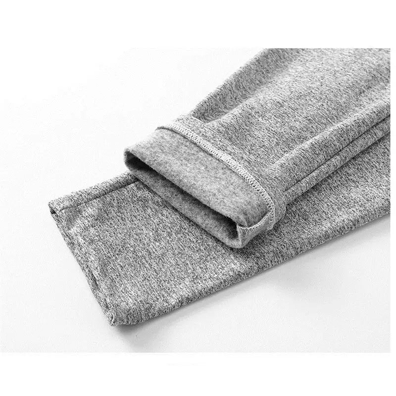 Gray fleece or sweatpants fabric folded over.