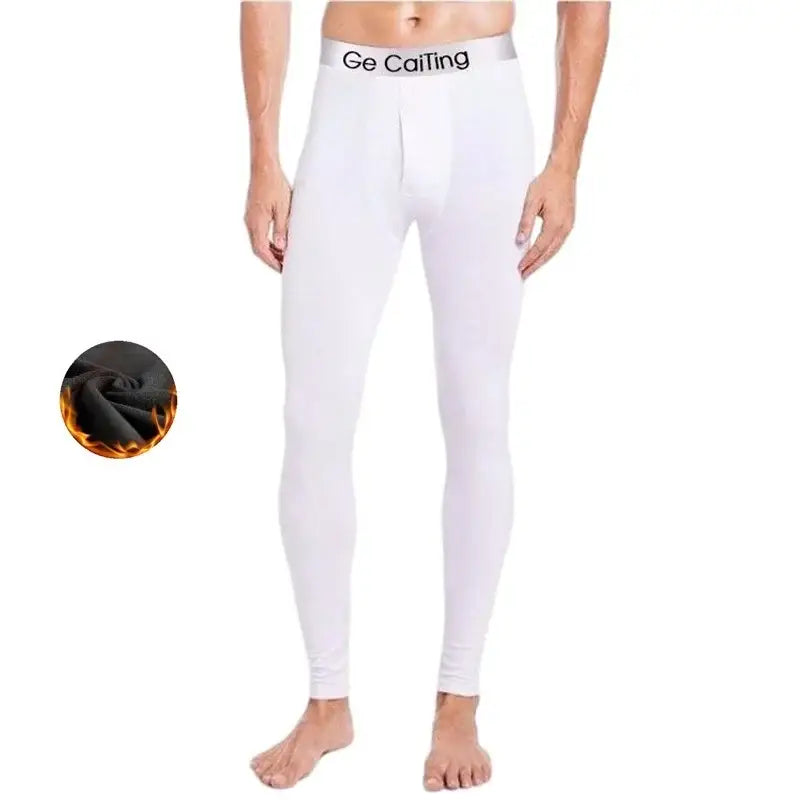 White thermal underwear or base layer leggings with ’Go Catting’ printed on the waistband.