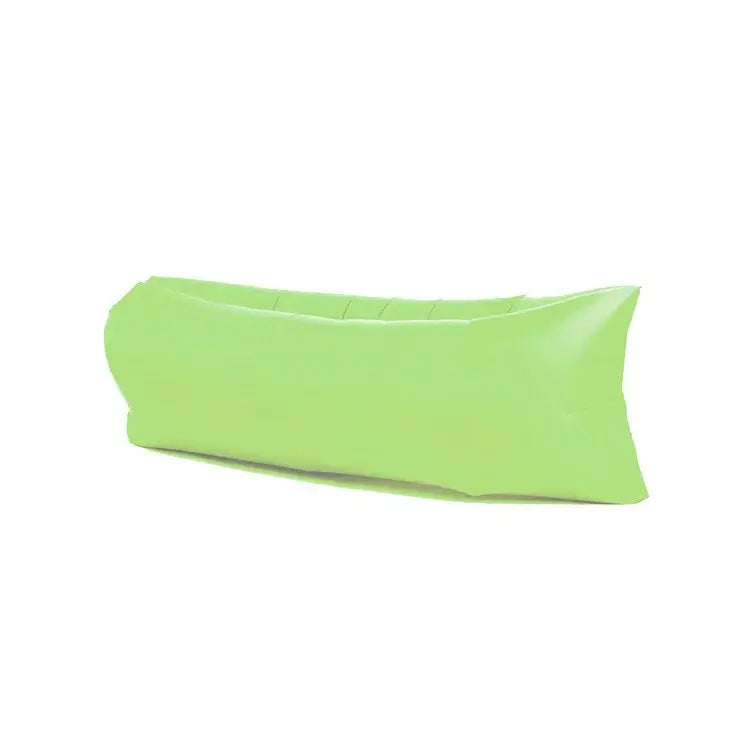 Inflatable light green lounger or air sofa.