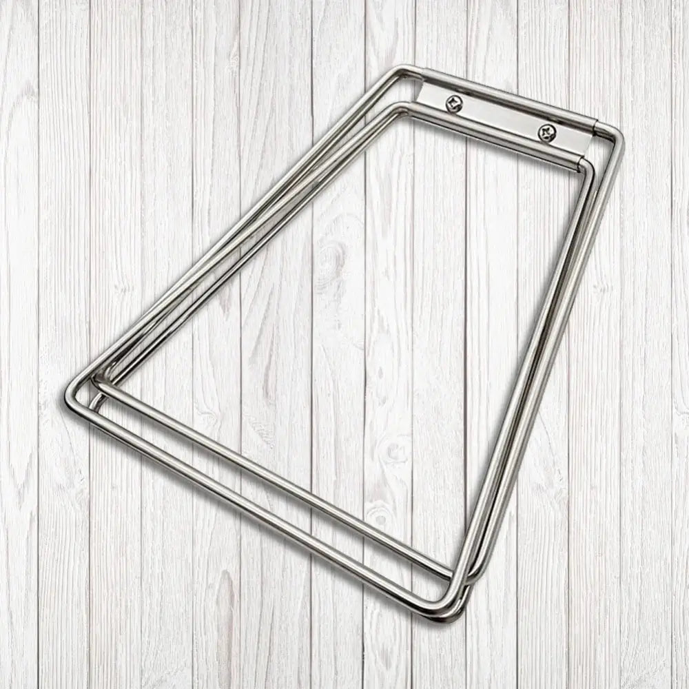 Metallic rectangular frame or border with rounded corners.