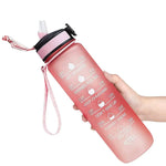 Motivational Water Bottle with Straw - Vignette | CampSupreme