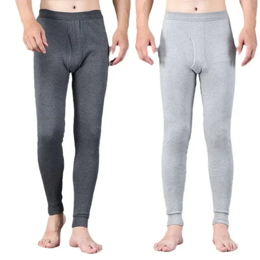 Men’s thermal underwear or long johns in dark gray and light gray colors.