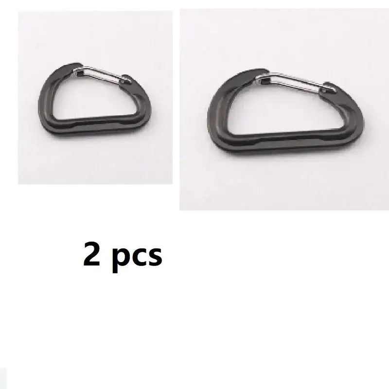 Carabiner clip with a spring-loaded gate.