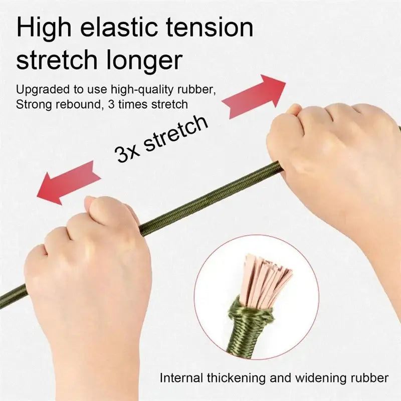 Elastic band or resistance band being stretched between two hands.