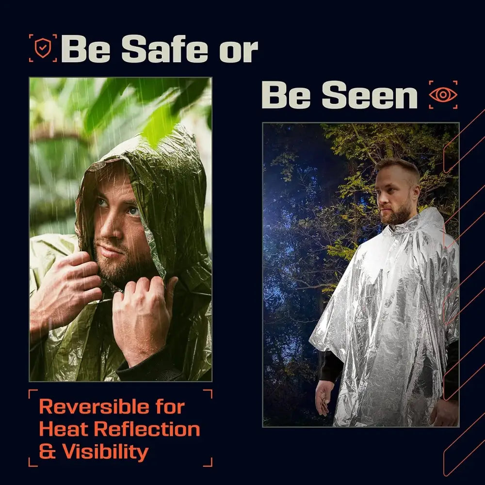 Reversible jacket offering heat reflection and high visibility options.