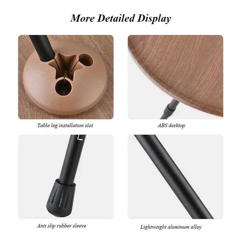 Adjustable table leg or support with various component details shown.