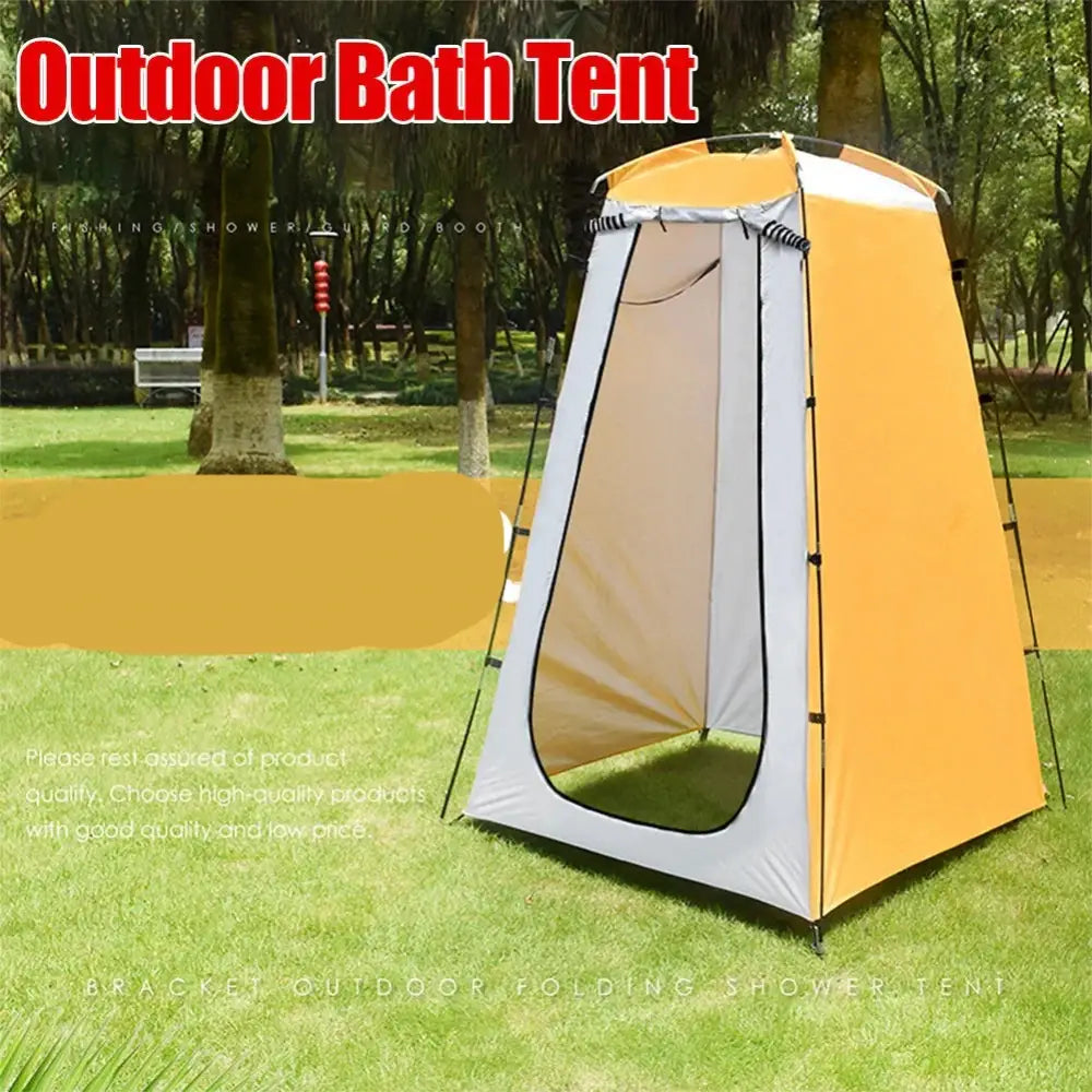 Portable pop-up tent for outdoor bathing or changing clothes.