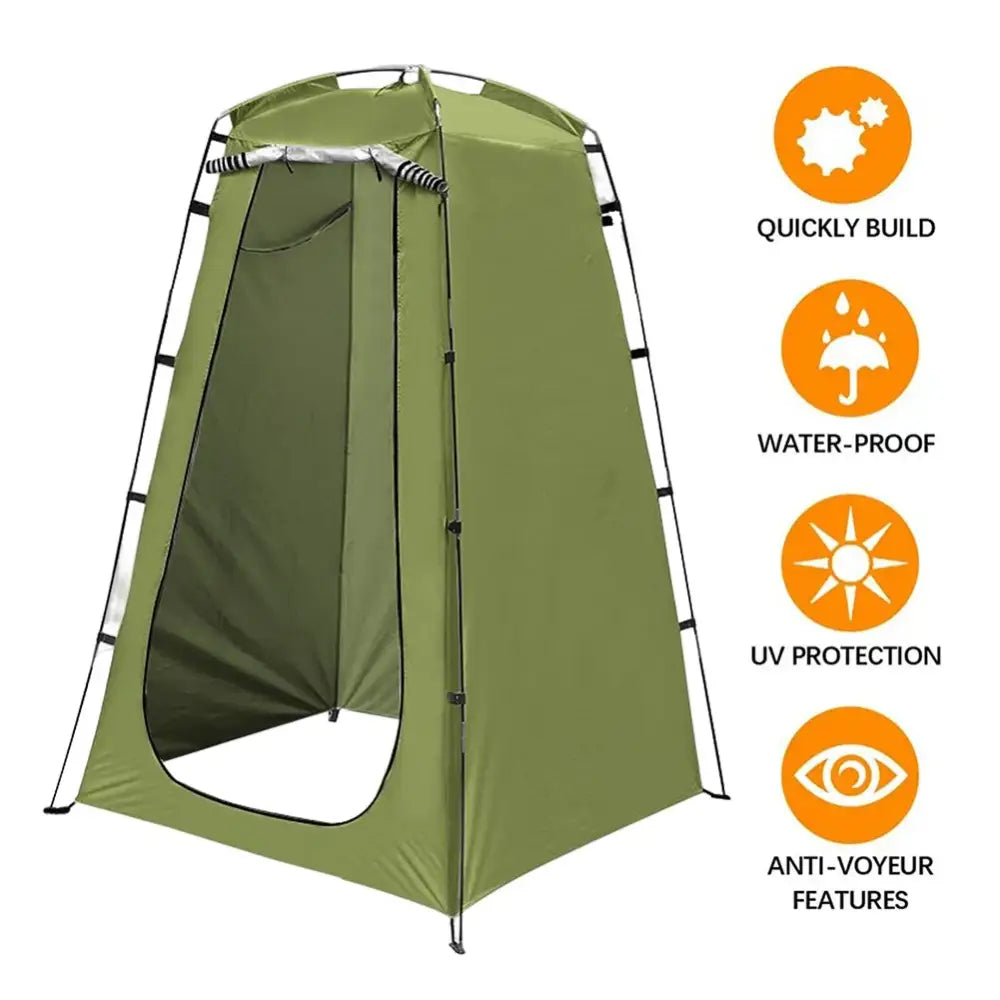 Portable privacy tent or changing shelter for outdoor use.