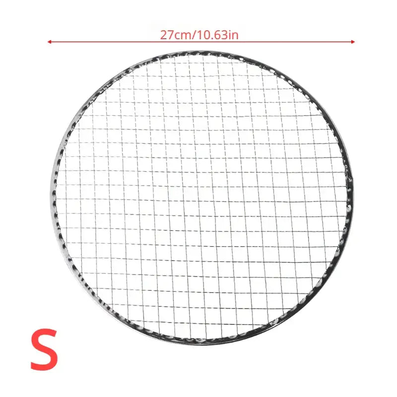 Circular metal mesh or grid with a diameter measurement indicated.