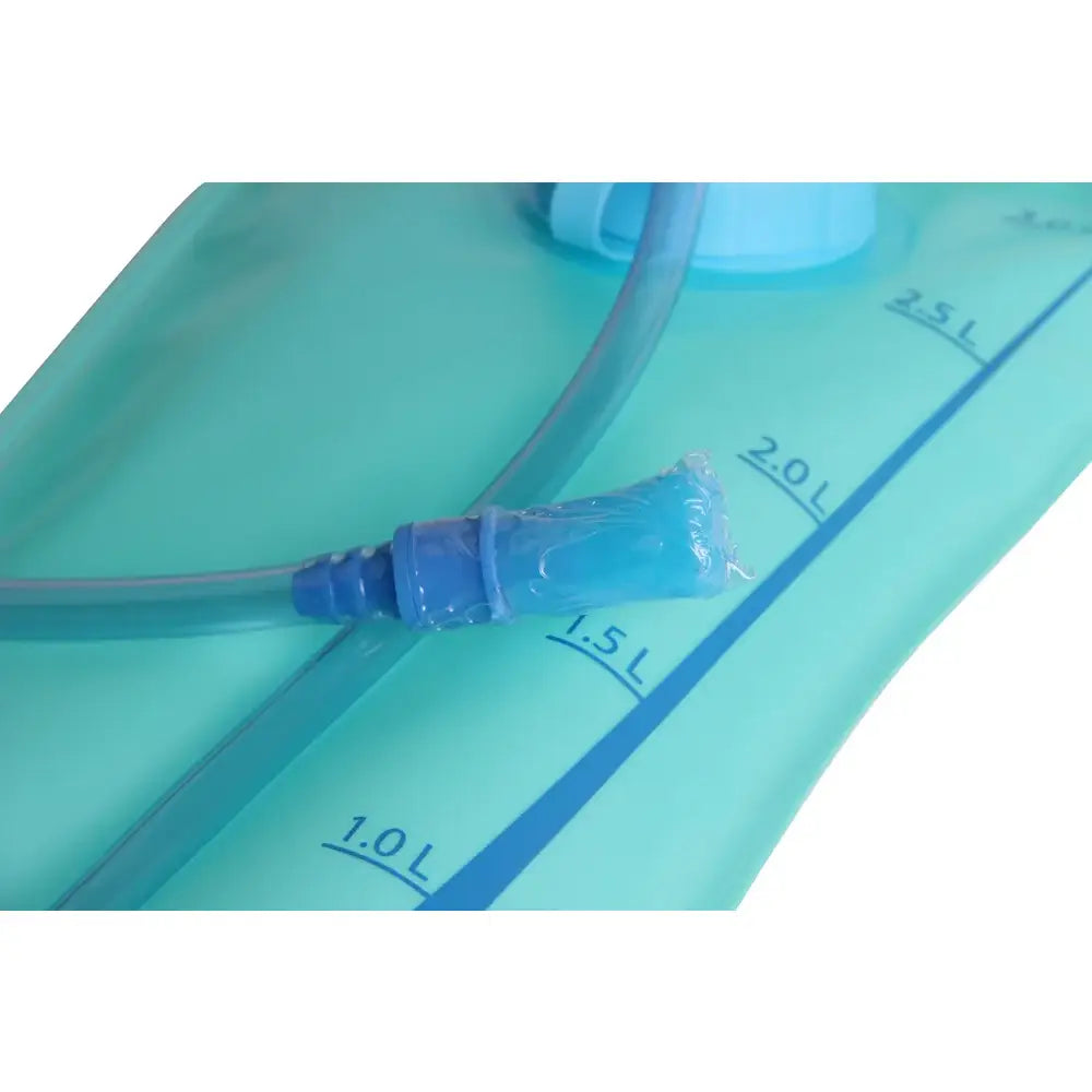 Medical fluid bag with measurement markings and tubing attached.