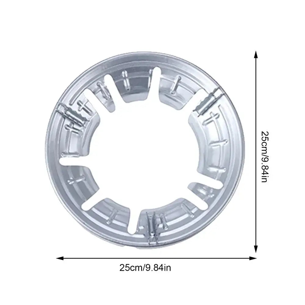 Circular plastic ring with radial slots and measurements indicated.